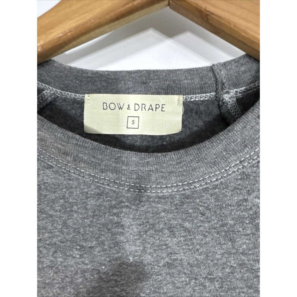 Bow & Drape Say You'll Be Wine Sequin Gray Raglan Sweatshirt S - Picture 4 of 11